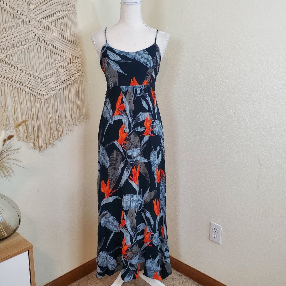 Patrons of Peace Bird of Phoenix Tropical Gauze Maxi Dress! Size Medium.